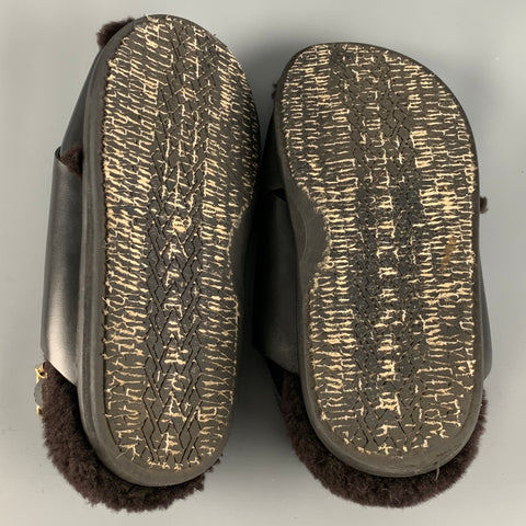 MARNI Size 9 Black Leather Sandals