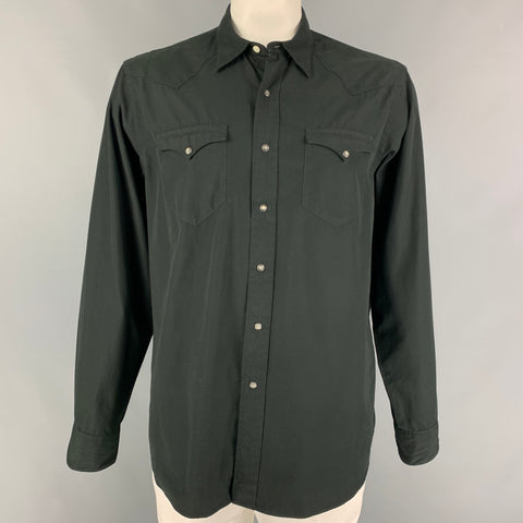 POLO by RALPH LAUREN Size XL Black Cotton Classic Western Shirt