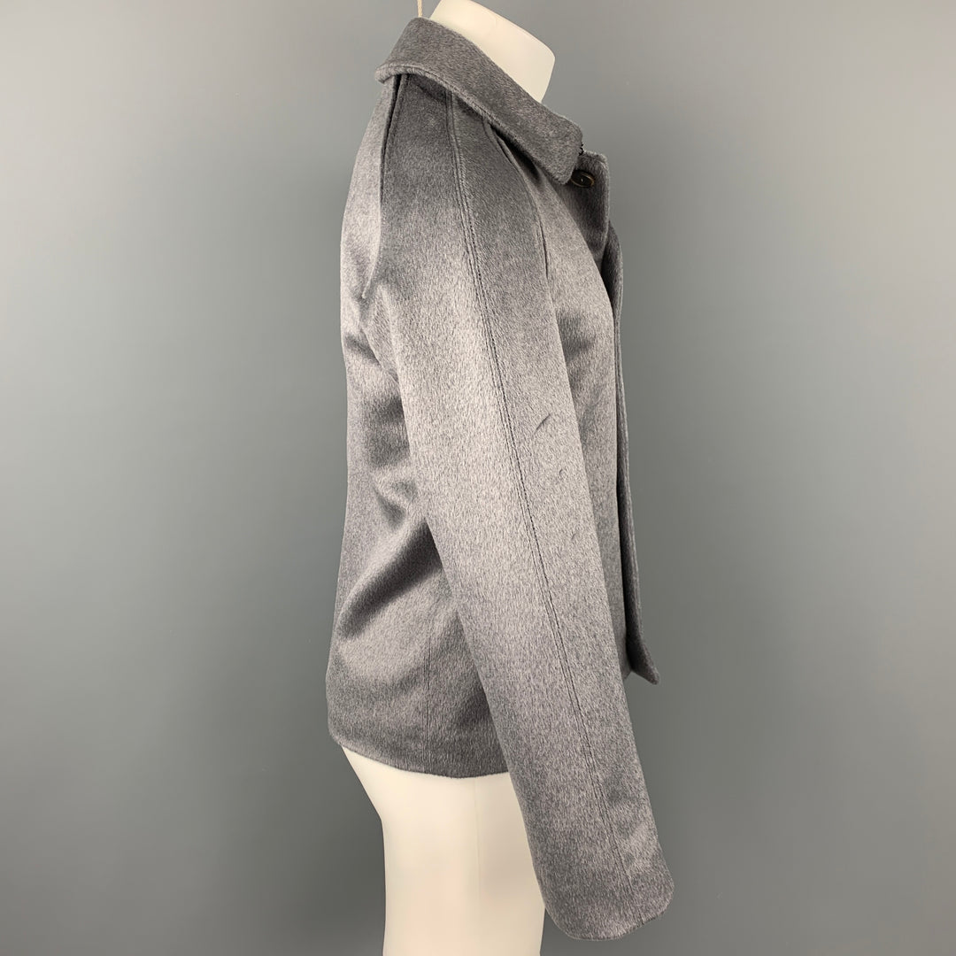 SALVATORE FERRAGAMO Size 40 Grey Wool Blend Raglan Jacket