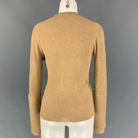 MICHAEL KORS Size L Gold Metallic Pullover