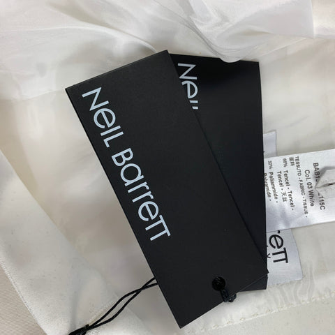 NEIL BARRETT Size 40 White Tencel Blend Notch Lapel Tuxedo Suit