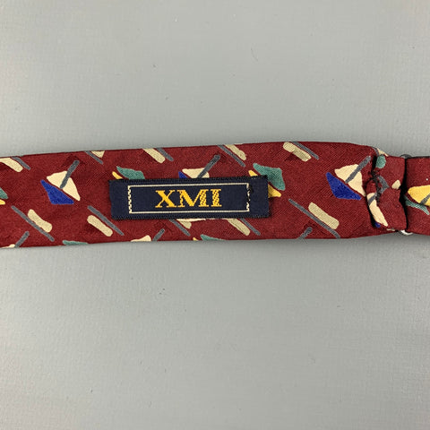 Cravate en soie imprimée bleu bordeaux XMI