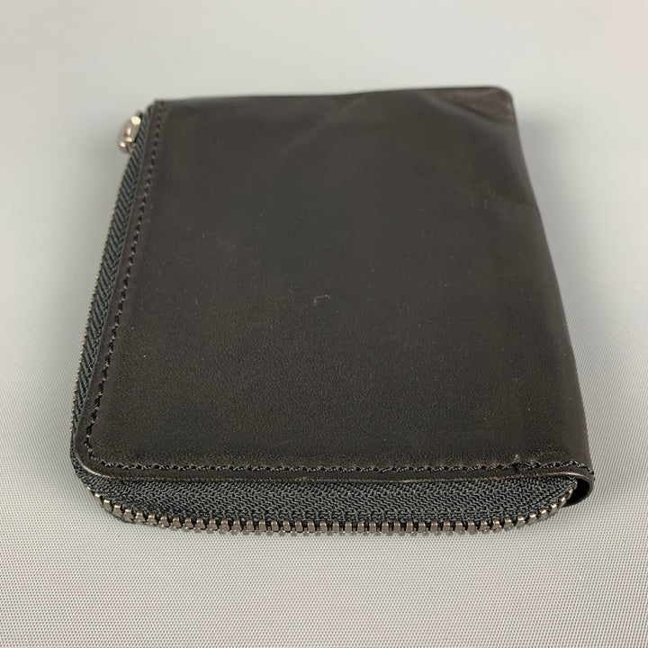 ANN DEMEULEMEESTER Black Embossed Leather Wallet