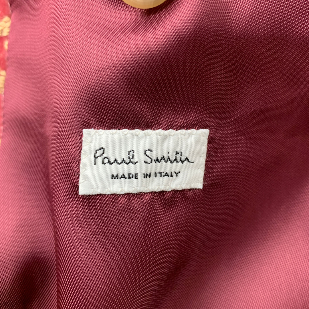 PAUL SMITH Size 42 Rose Embroidery Velvet Notch Lapel Blazer Sport Coat