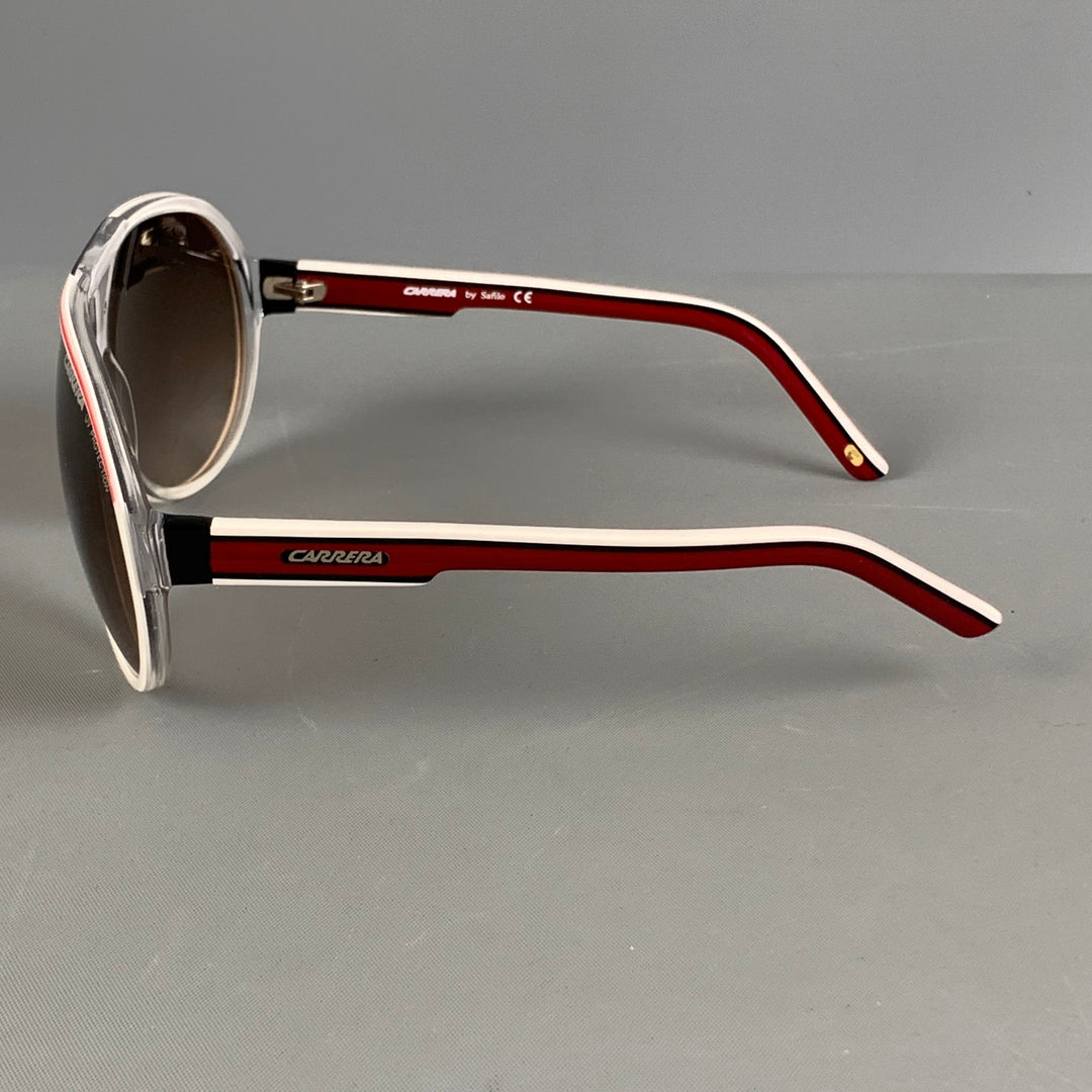CARRERA GRAND PRIX White Red Stripe Acetate Sunglasses