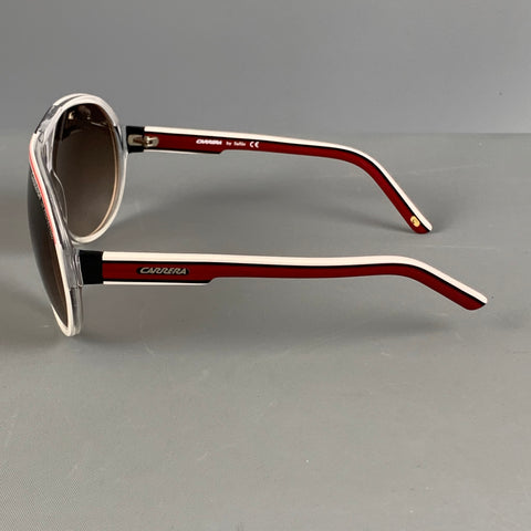 CARRERA GRAND PRIX White Red Stripe Acetate Sunglasses
