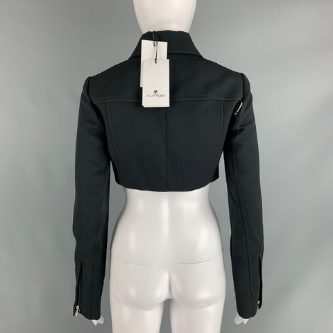 COURREGES Size 4 Black Polyester Blend Cropped Jacket
