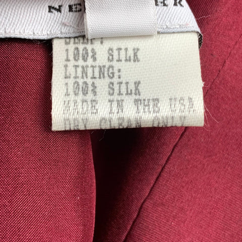 CAROLINA HERRERA Size 8 Red Jacquard Silk Tulip Cocktail Dress