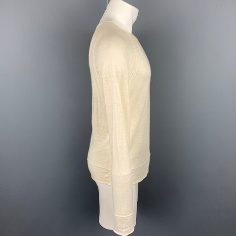 KENZO Size S Beige Knit Linen Scoop Neck Lightweight Pullover