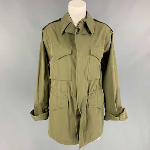 RALPH LAUREN Size 8 Olive Cotton / Nylon Safari Trench Coat