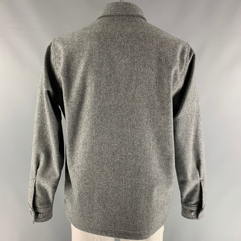 FILSON Talla M Chaqueta camisera de manga larga en mezcla de lana gris jaspeada