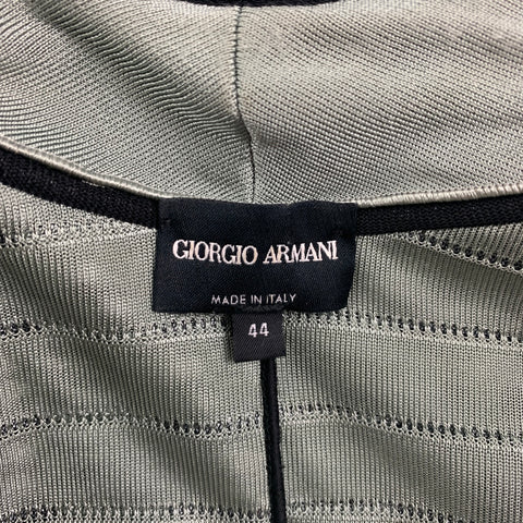 GIORGIO ARMANI Size 8 Grey Black Viscose Ribbed Zip Up Jacket