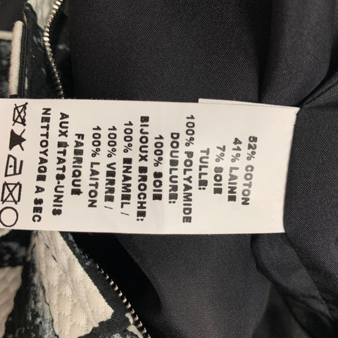 MARC JACOBS Taille 2 Jupe longue en mélange de coton blanc noir à carreaux