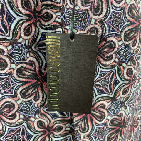 ROBERTO CAVALLI Size 48 Brick & Purple Print Cotton / Silk Sport Coat