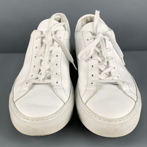 COMMON PROJECTS Size 10 White Leather Sneakers