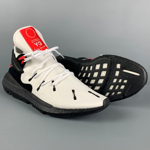 Y-3 par YOHJI YAMAMOTO Taille 12 Baskets basses en tissus mélangés noir et blanc