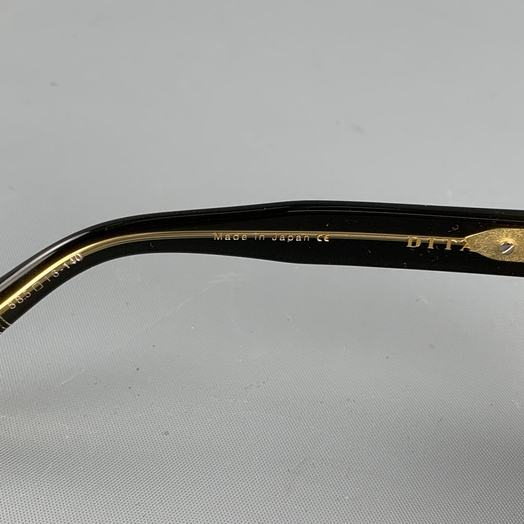 DITA Black Acetate Drop Sunglasses
