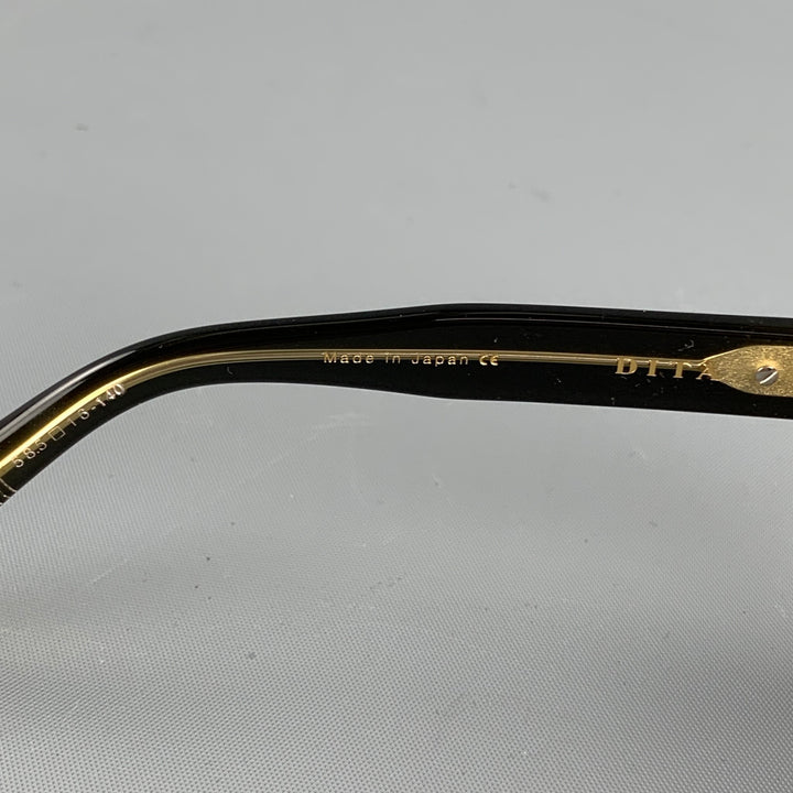 DITA Black Acetate Drop Sunglasses