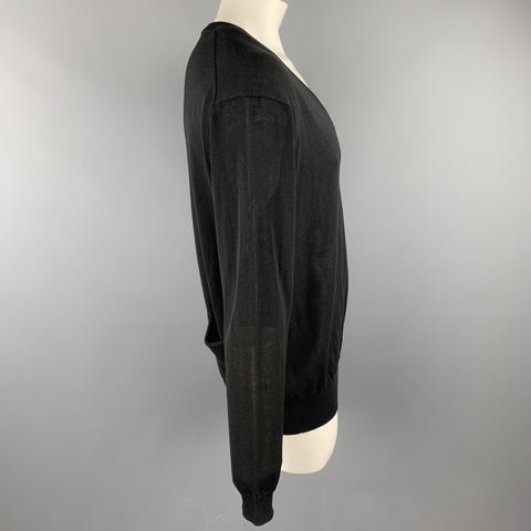 HOPE Size M Black Cotton Blend Scoop Neck Oversized Pullover