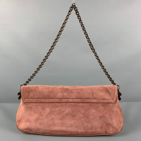 PRADA Sac à bandoulière en daim rose Sac à main