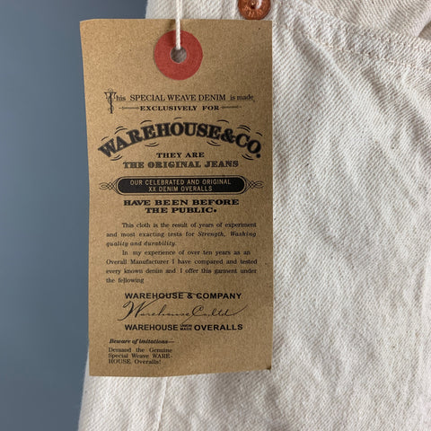 WAREHOUSE Size 32 Cream Cotton Jeans