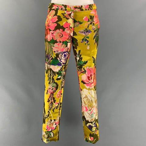 DRIES VAN NOTEN x CHRISTIAN LACROIX SS 20 Size 4 Multi-Color Floral Jacquard Polyester Blend Pants Suit