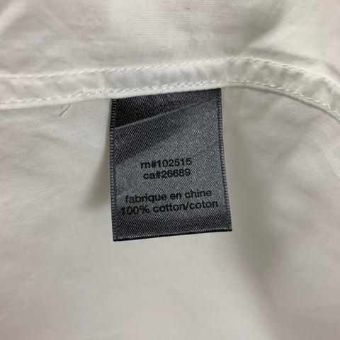 JOHN VARVATOS Size L White Cotton Button Up Long Sleeve Shirt