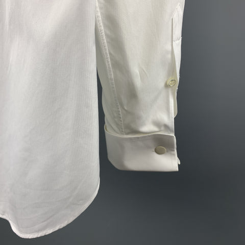BARNEY'S NEW YORK Size S White Cotton French Cuff Long Sleeve Shirt