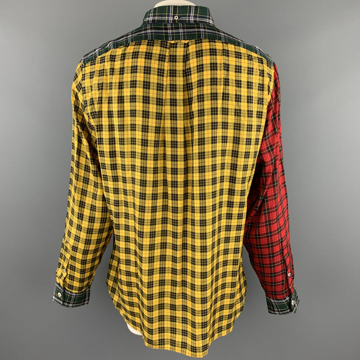 TODD SNYDER x ALBIATE Size XXL Multi-Color Plaid Lyocell Button Down Long Sleeve Holiday Cocktail Shirt