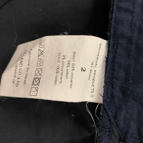 PRODUCTOS UNIVERSALES Talla M Shorts plisados ​​de mezcla de poliéster azul marino