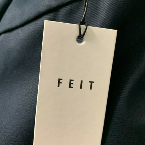 FEIT Taille S Chemise à manches longues en coton uni bleu marine avec une poche