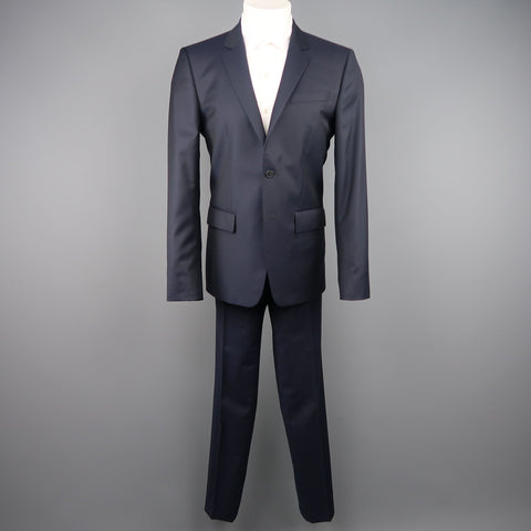 Traje corto GIVENCHY 40 de lana azul marino con solapa de pico