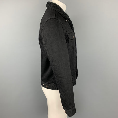LEVI'S PREMIUM Size M Black Denim Capital E Trucker Jacket