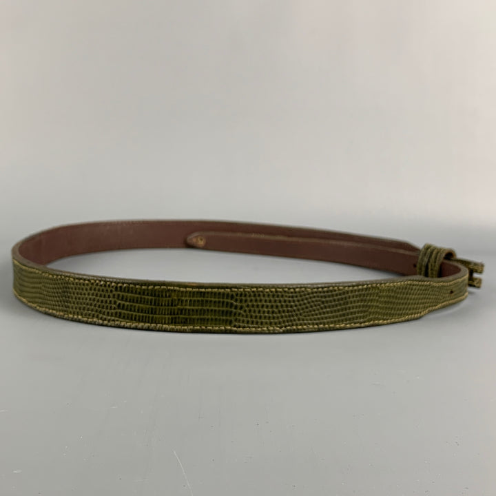 KIESELSTEIN-CORD Size 32 Olive Lizard Belt Strap