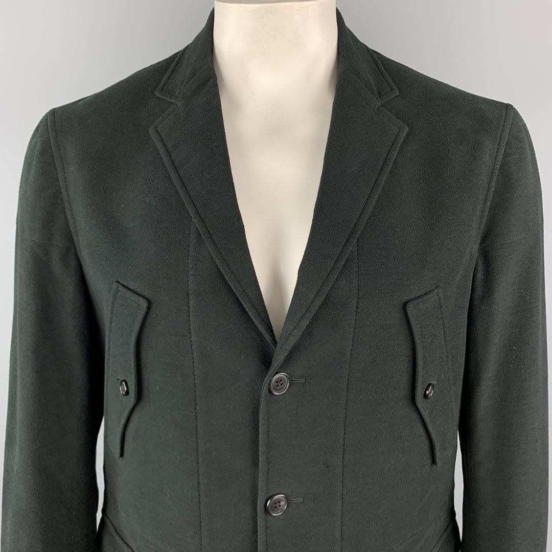 BELVEST Taille 42 Veste noire en coton/élasthanne avec poches plaquées à revers cranté