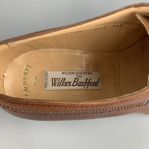 GRAVATI for WILKES BASHFORD Size 9.5 Brown Cap Toe Perforated Lace Up Shoes