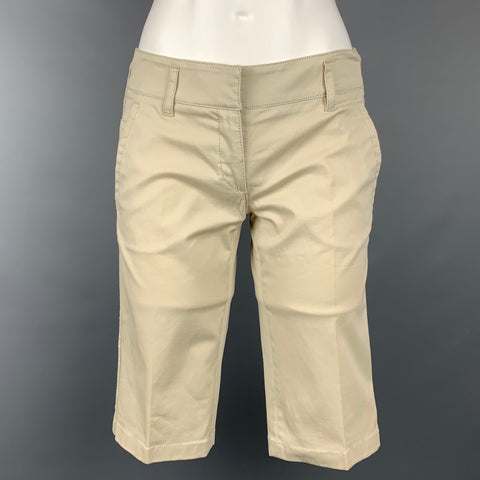 PRADA Bermuda en coton mélangé beige taille 2