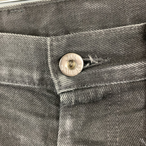 3SIXTEEN Size 32 Black Washed Distressed Raw Selvege Jeans