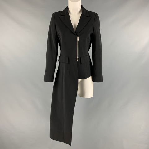 IVAN GRUNDAHL Taille 4 Blazer asymétrique en mélange de polyester noir