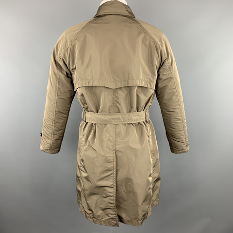 BEAMS Chest Size S Olive Polyester Buttoned Belted Long Coat