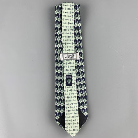 GIANNI VERSACE Navy Print Silk Tie