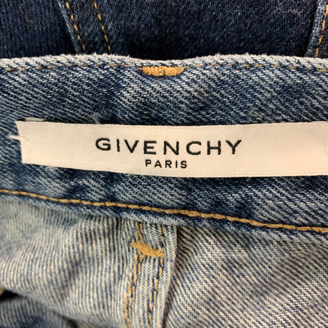 GIVENCHY Size 32 Blue Two Toned Cotton Button Fly Jeans