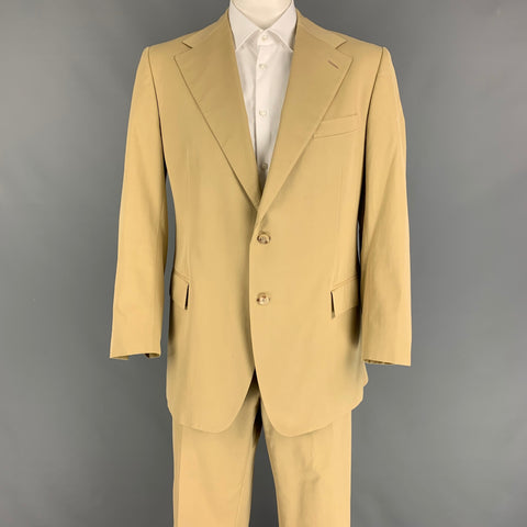 POLO by RALPH LAUREN Size 46 Beige Cotton Notch Lapel Suit