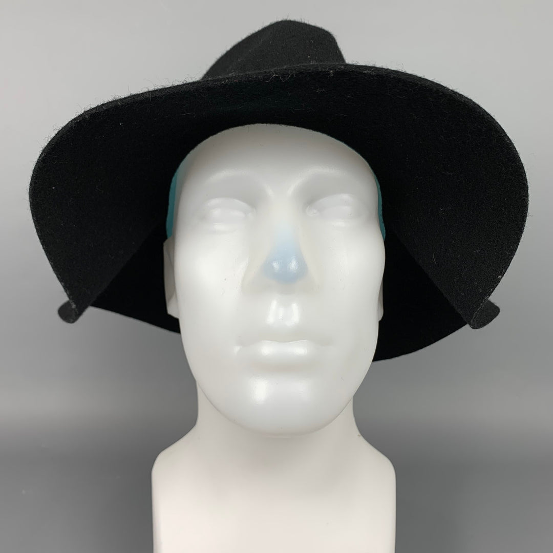 MICHAEL STARS One Size Black Wool Felt Fedora Hat