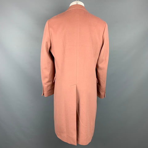TODD SNYDER Size 42 Rose Wool / Cashmere Peak Lapel Double Breasted Coat