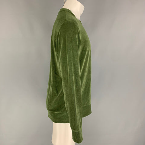 UNIVERSAL WORKS Size M Olive Cotton Polyester Crew-Neck Pullover