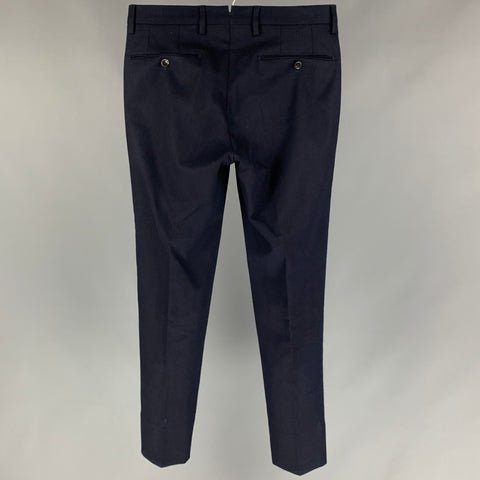 PT01 Evo Fit Size 28 Navy Virgin Wool Flat Front Dress Pants