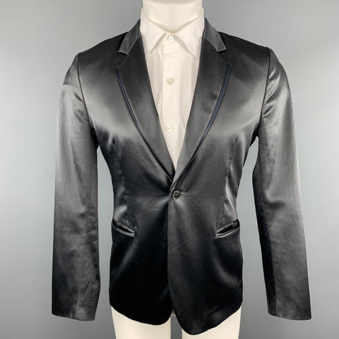 PAUL SMITH Taille de poitrine M Manteau de sport à revers cranté en coton mélangé ardoise