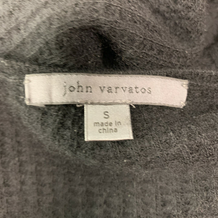 JOHN VARVATOS Talla S Jersey negro de lana y cachemir con cuello de pico