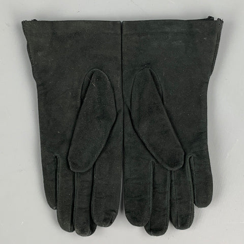 RALPH LAUREN Size S Black Suede Gloves